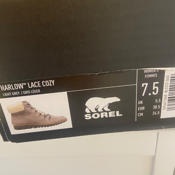 Sorel Harlow Lace Cozy Boot in light gray 7.5 - Picture 8 of 8